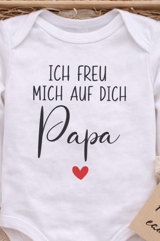 Babybody „Papa ich freu mich auf dich“ Schwangerschaft Verkündung Eltern