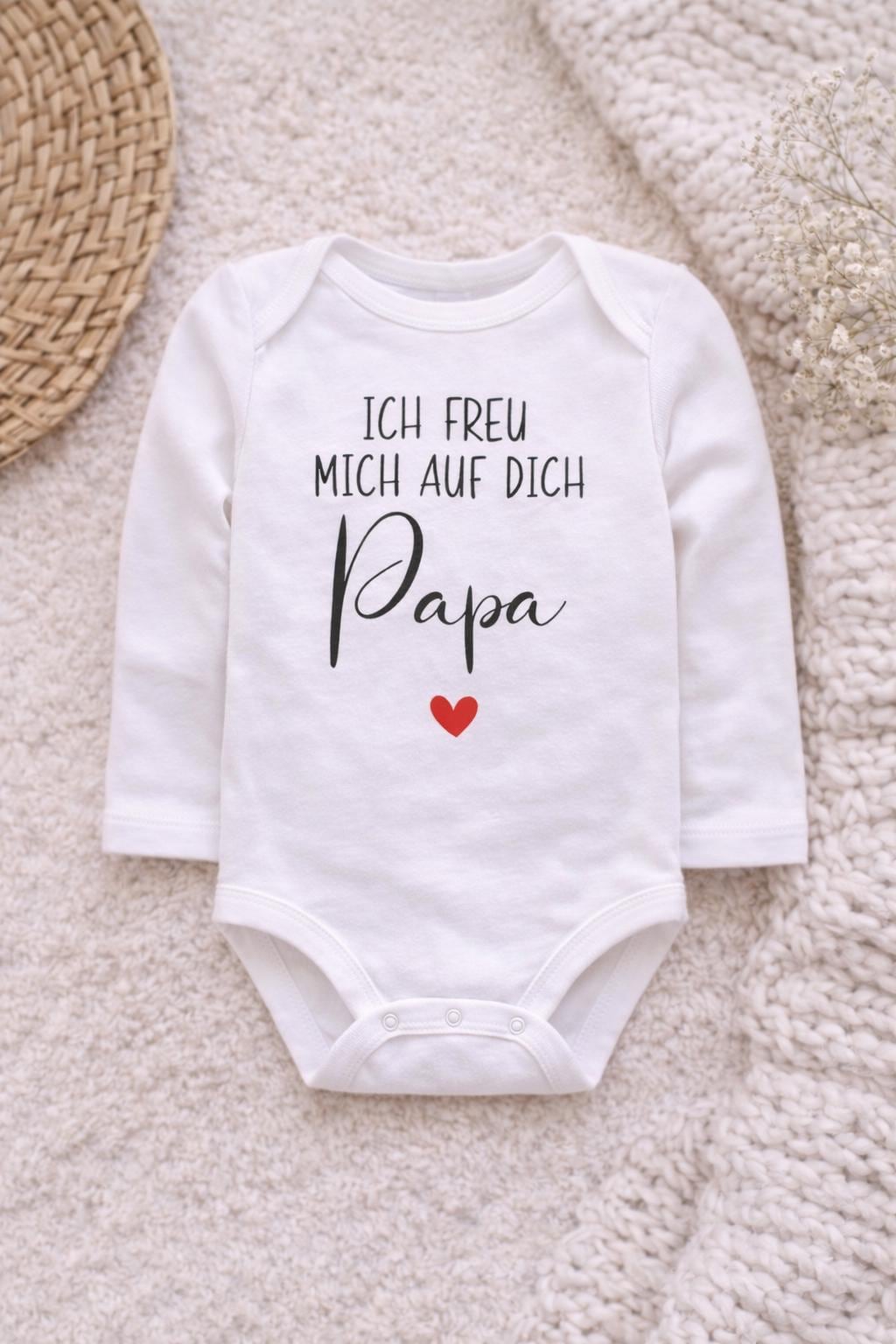 Babybody „Papa ich freu mich auf dich“ Schwangerschaft Verkündung Eltern