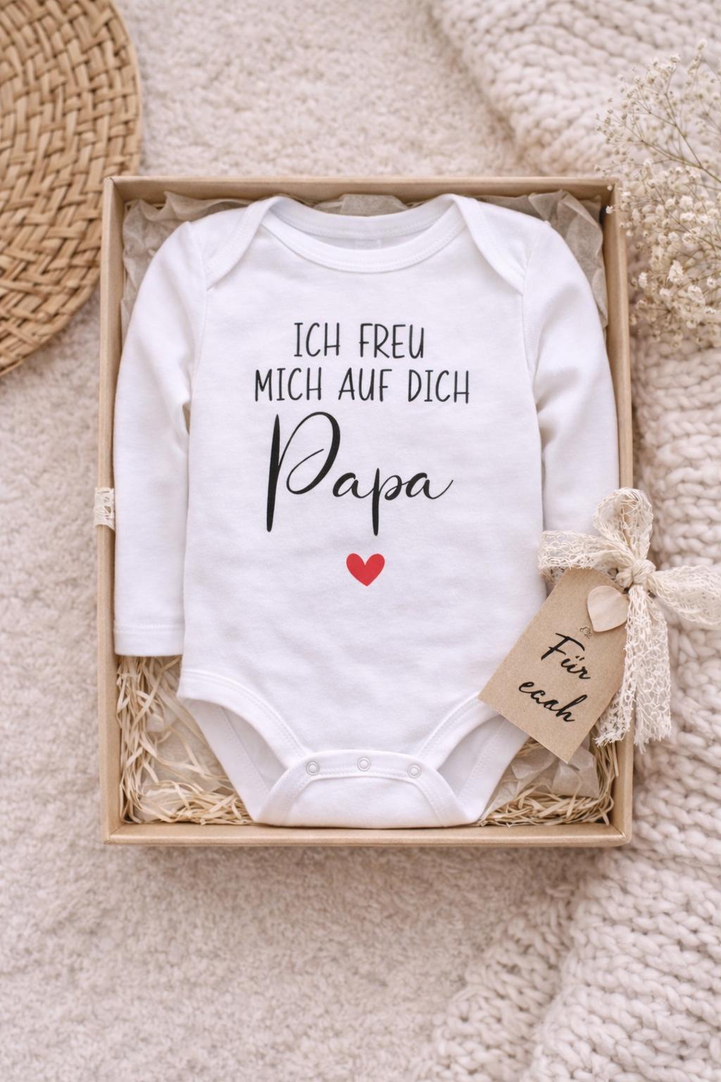 Babybody „Papa ich freu mich auf dich“ Schwangerschaft Verkündung Eltern