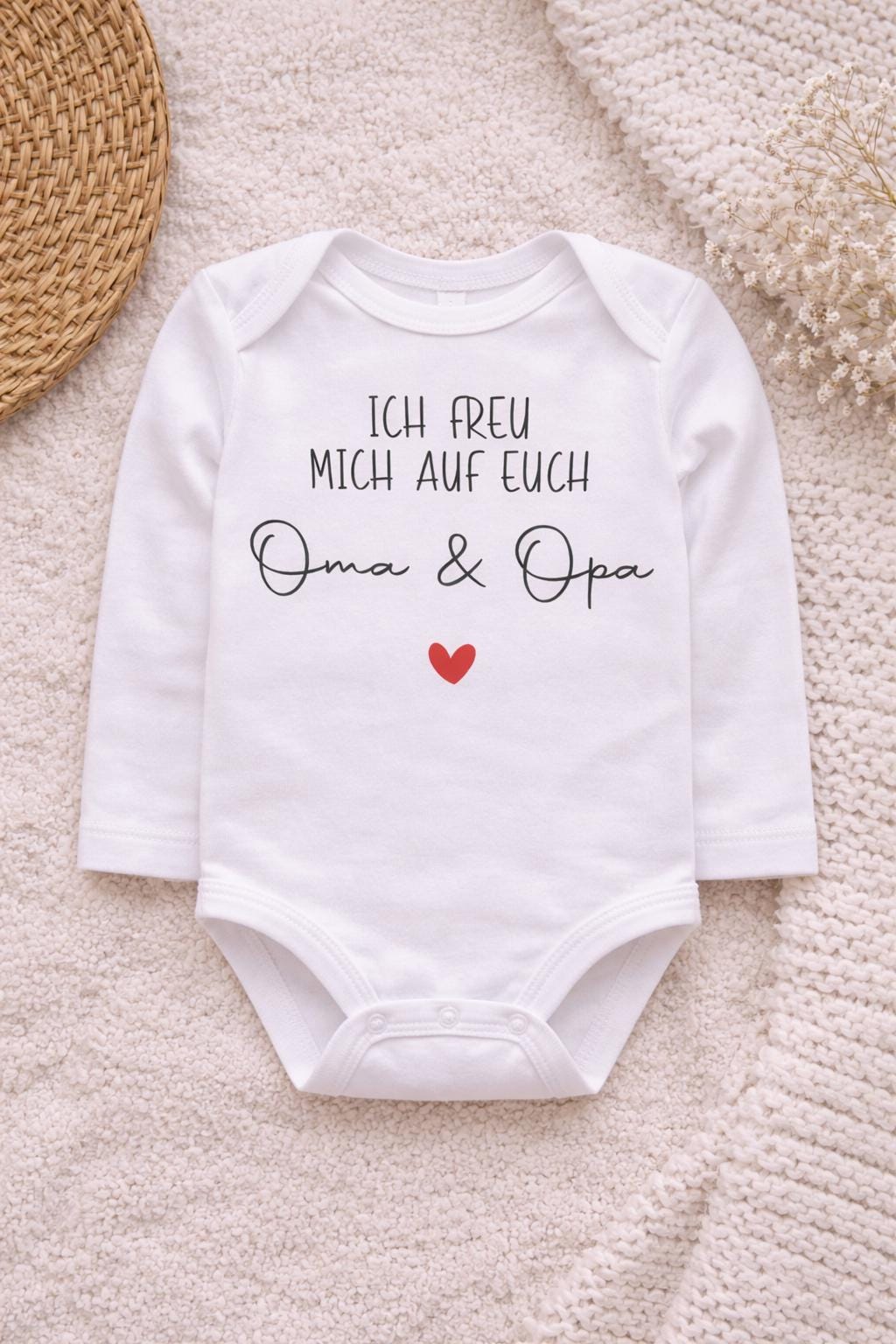 Babybody „Ich freu mich auf euch Oma und Opa“ Schwangerschaft Verkündung Eltern