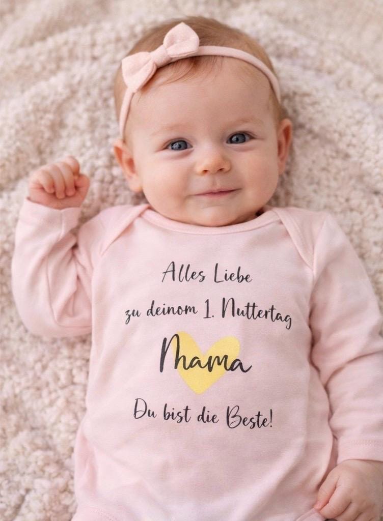 Alles Liebe zum Muttertag Mama/ Baby Body in rosa hellblau und weiß