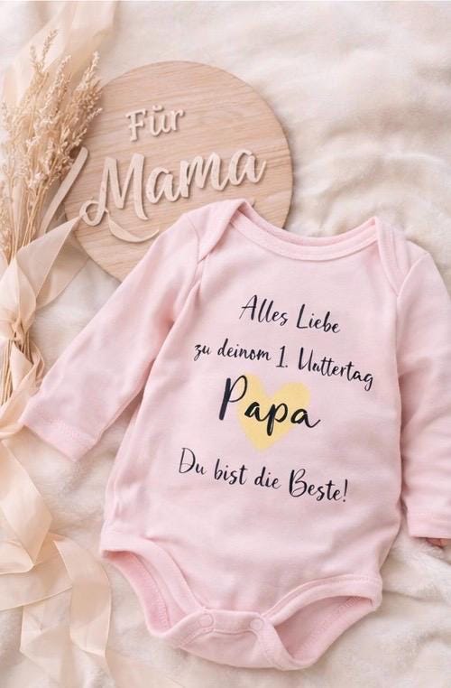 Alles Liebe zum Muttertag Mama/ Baby Body in rosa hellblau und weiß