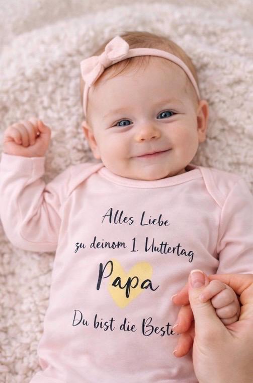 Alles Liebe zum Muttertag Mama/ Baby Body in rosa hellblau und weiß