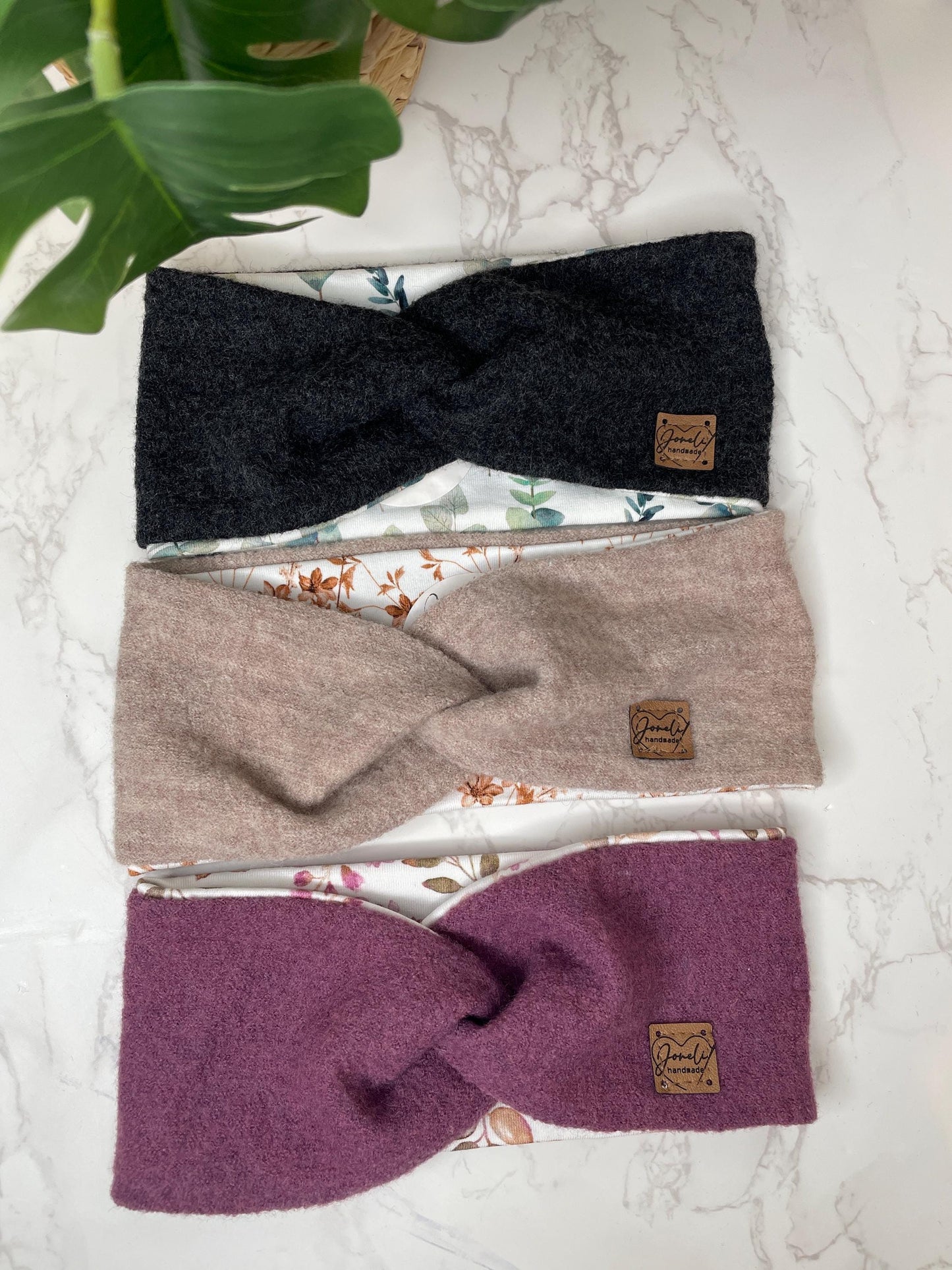 Warmes Merino Stirnband mit Knotendetail