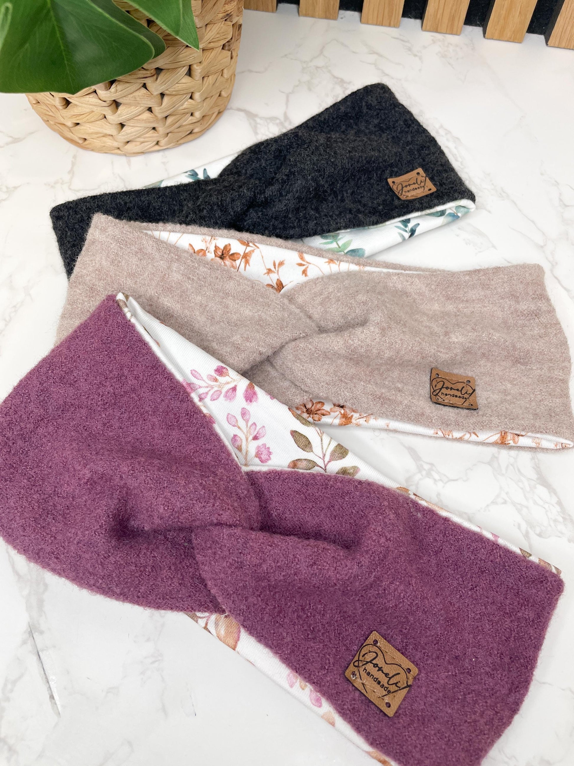 Warmes Merino Stirnband mit Knotendetail