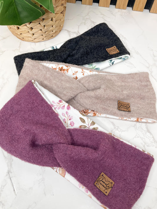 Warmes Merino Stirnband mit Knotendetail