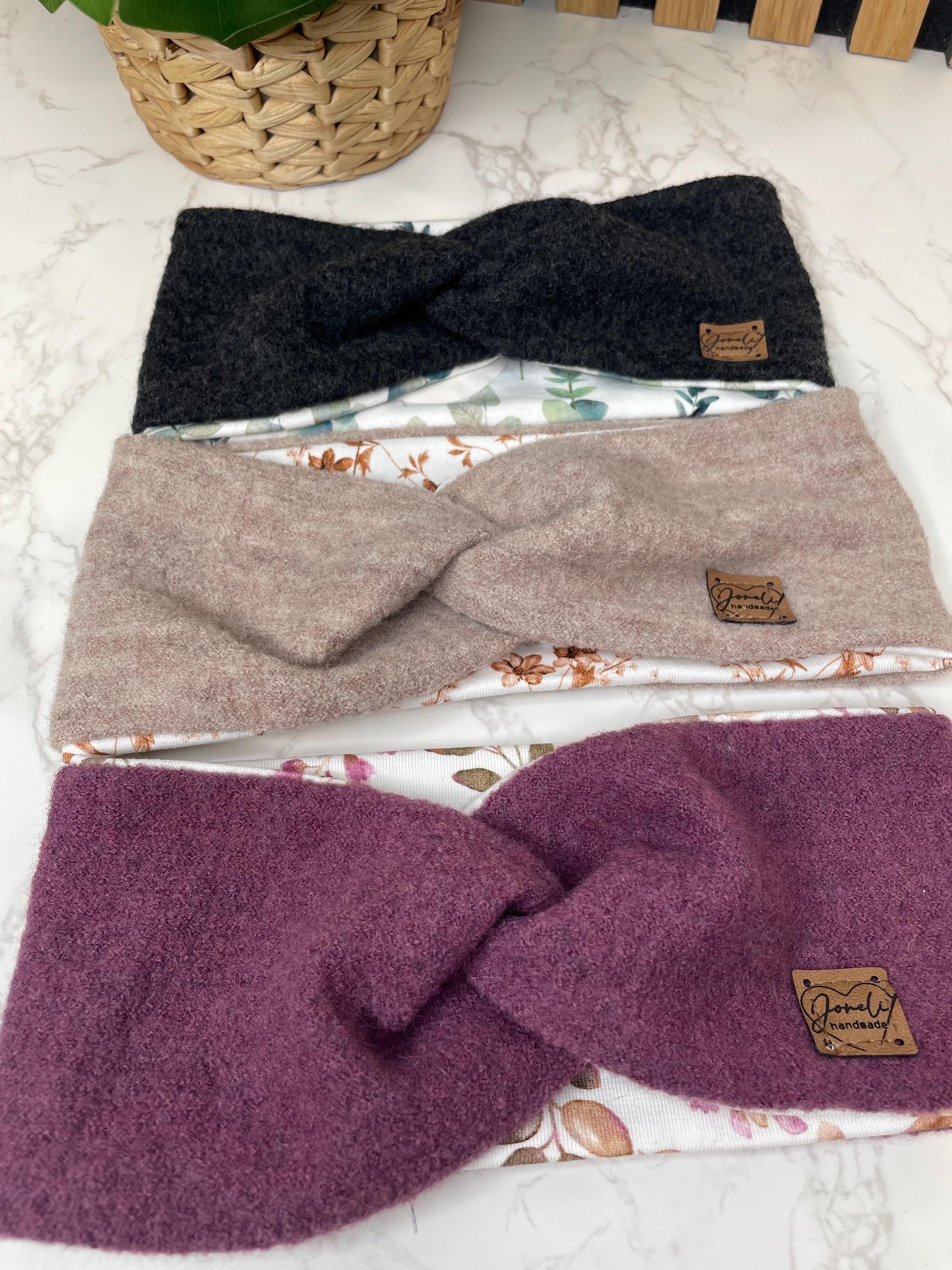 Warmes Merino Stirnband mit Knotendetail