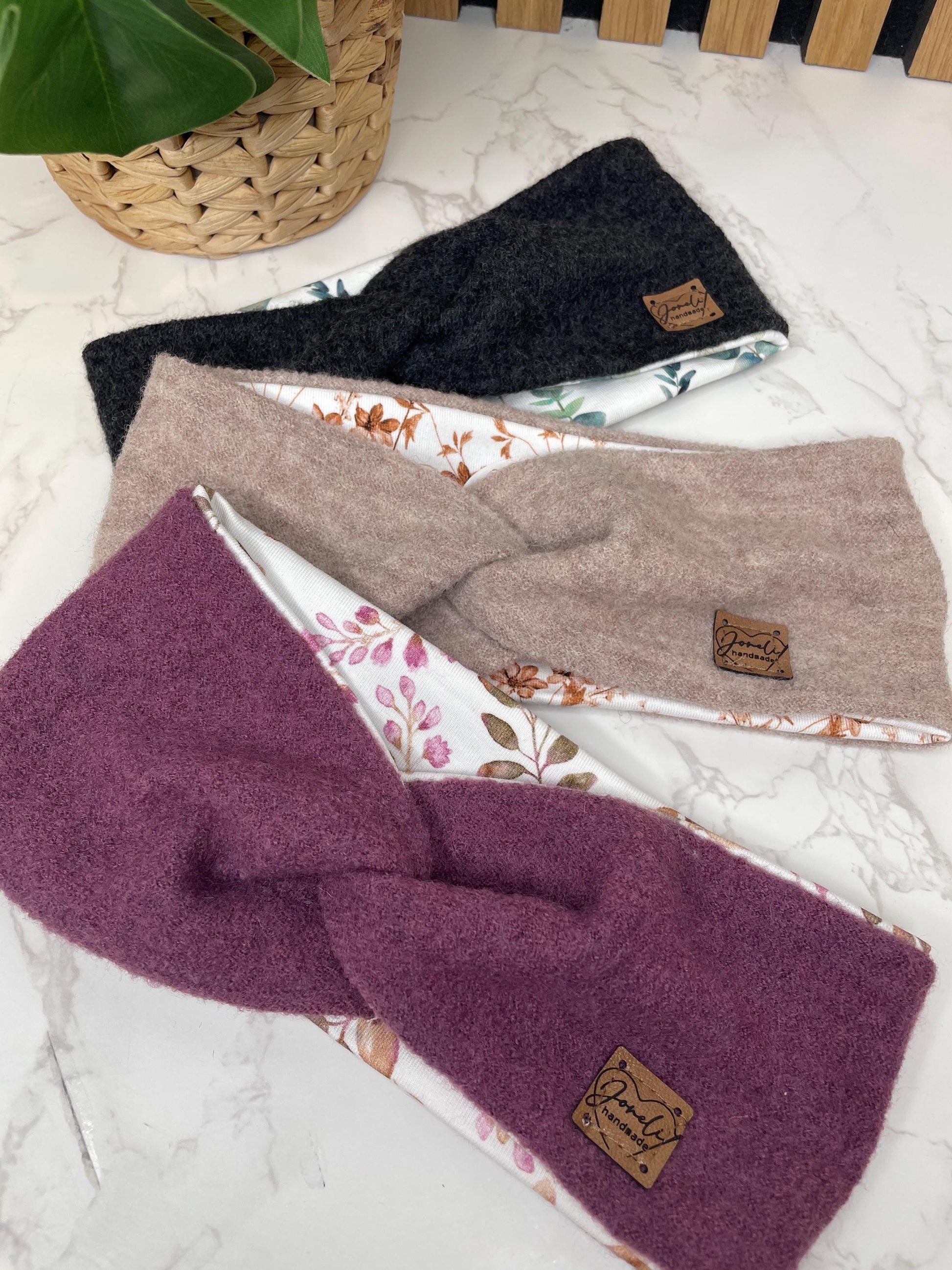 Warmes Merino Stirnband mit Knotendetail