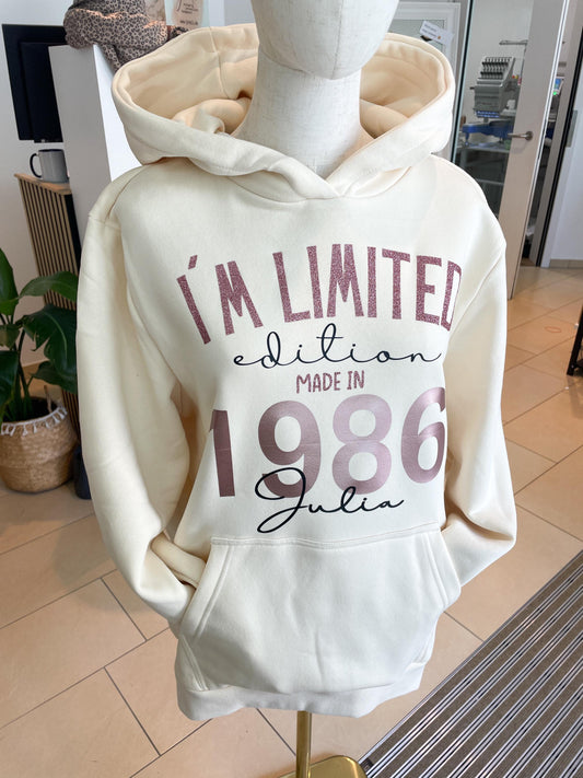 Hoodie Limited Edition / Geburtstagspullover / Geschenk zum runden gebuu
