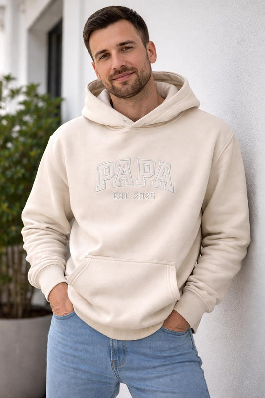 Papa Hoodie, bestickter Hoodie , Geschenk zum Vatertag zur Geburt oder zum Geburtstag