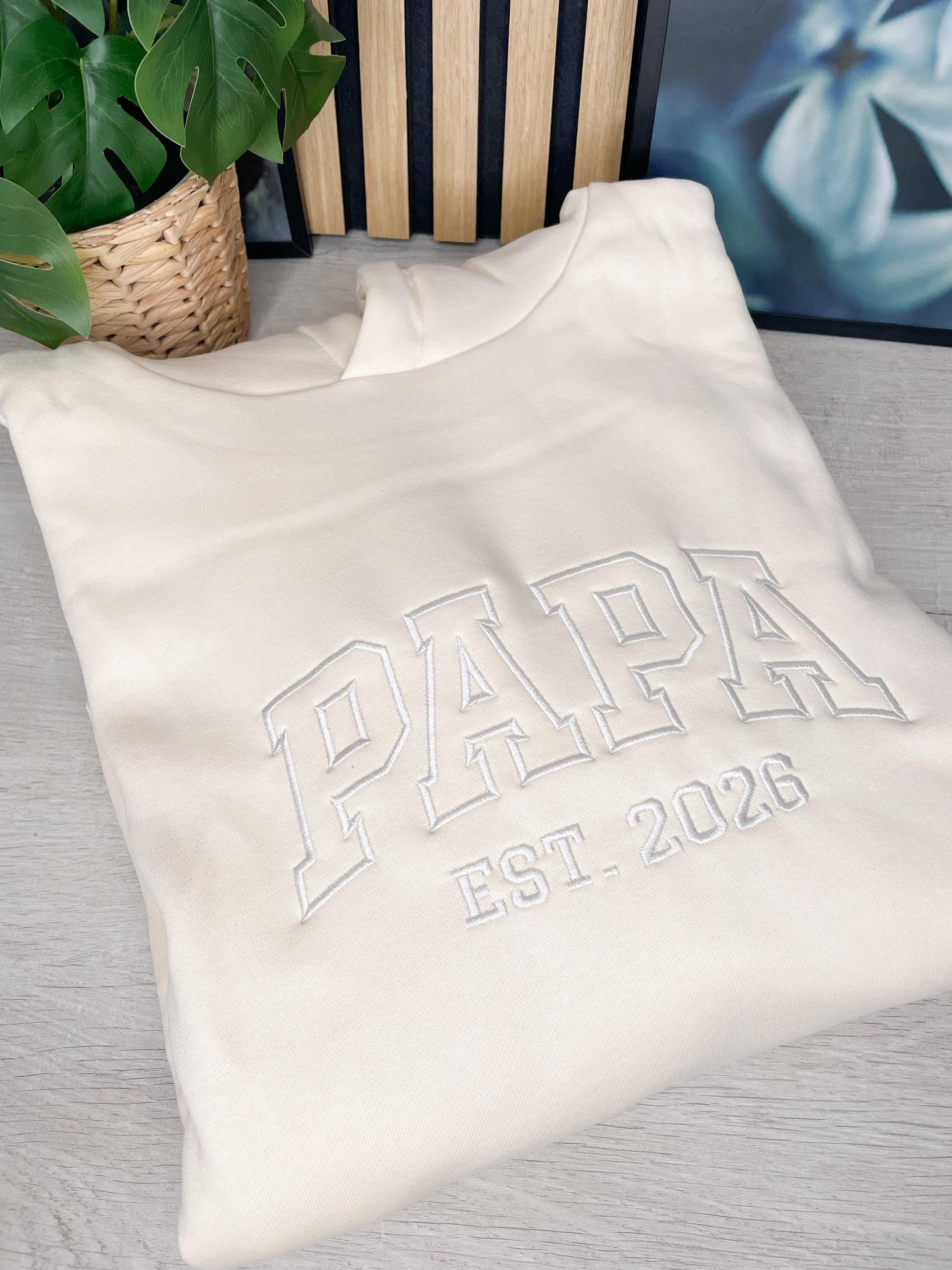 Papa Hoodie, bestickter Hoodie , Geschenk zum Vatertag zur Geburt oder zum Geburtstag