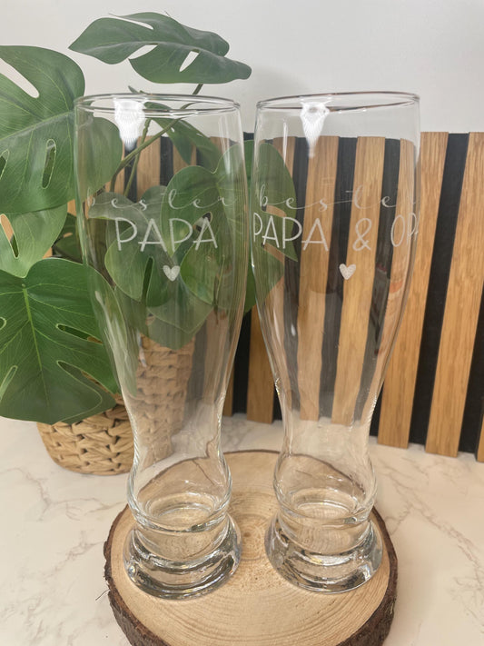 Personalisierte Weizengläser „Bester Papa & Opa“ – das perfekte Geschenk zum Vatertag oder Geburtstag
