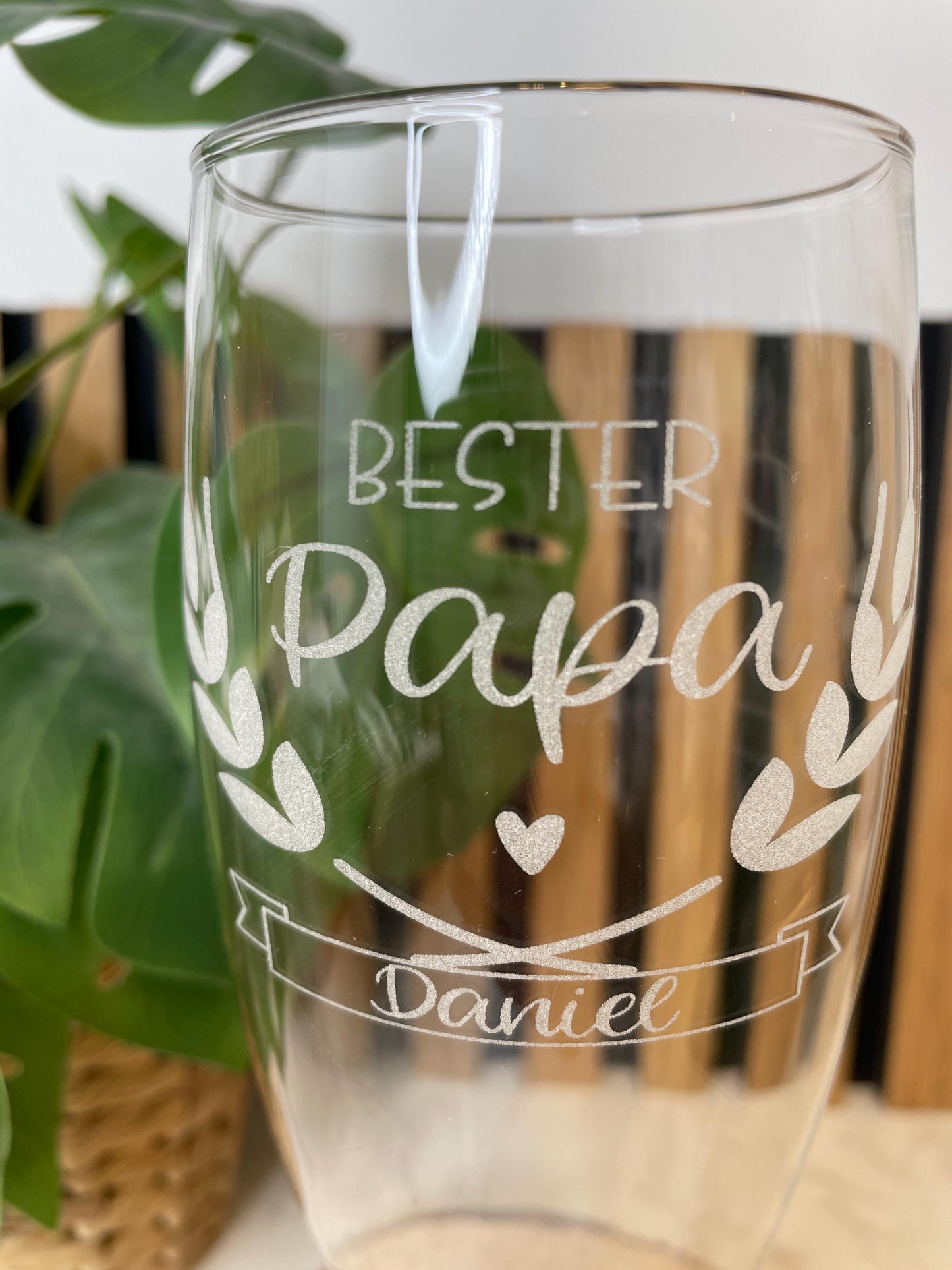 Personalisiertes Weizenglas „Bester Papa“ mit Wunschname – das perfekte Geschenk zum Vatertag