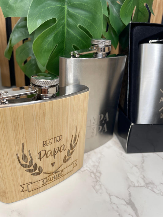 Flachmann Set für Papa & Opa – personalisierbar / Geschenk Vatertag