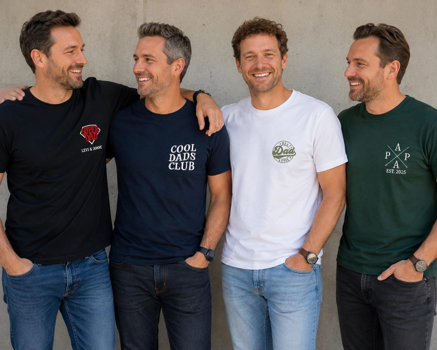 Besticktes Papa T-Shirt – personalisiert mit Kindernamen | Geschenk zum Vatertag, Geburtstag & Weihnachten