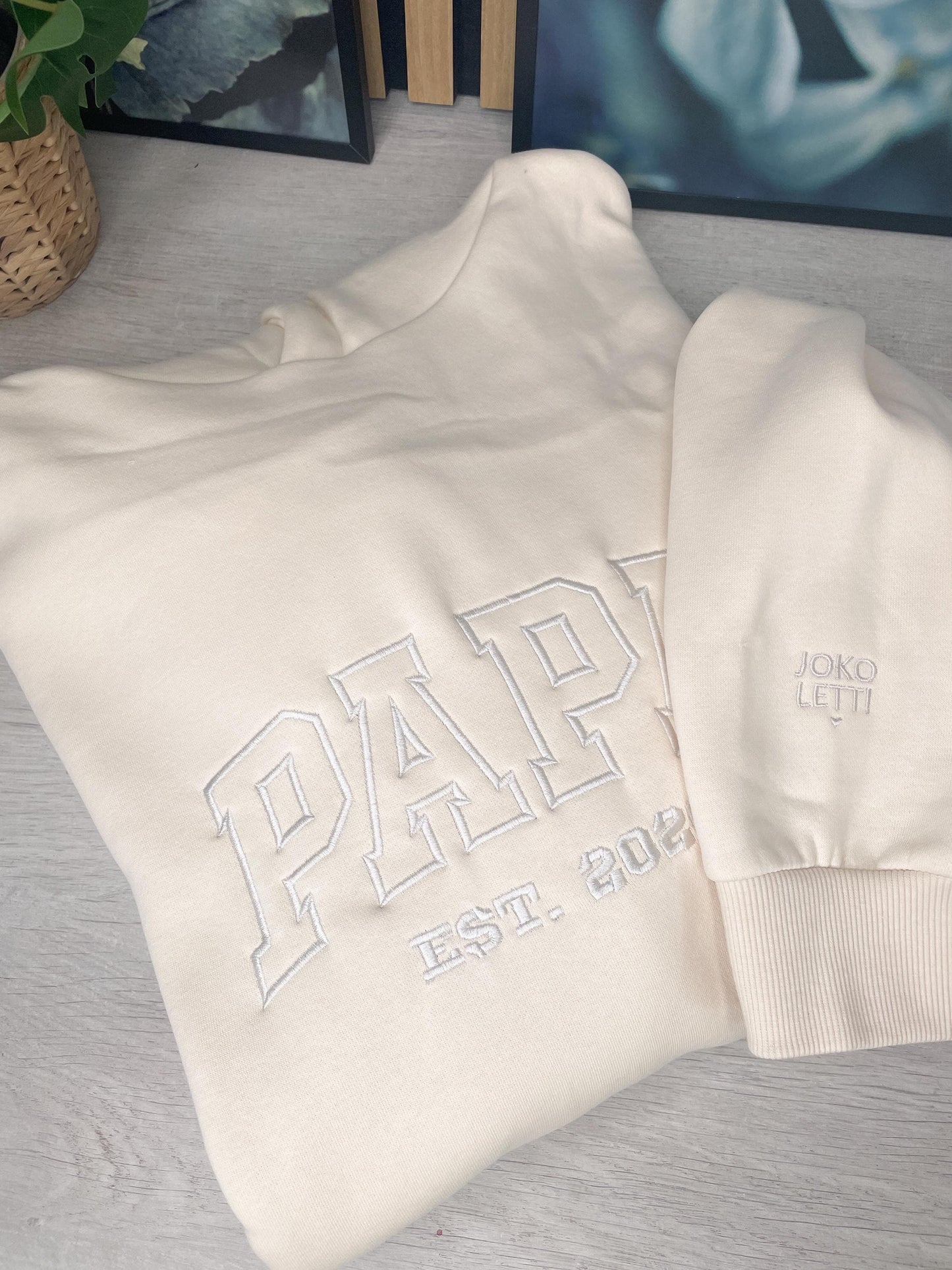 Papa Hoodie, bestickter Hoodie , Geschenk zum Vatertag zur Geburt oder zum Geburtstag