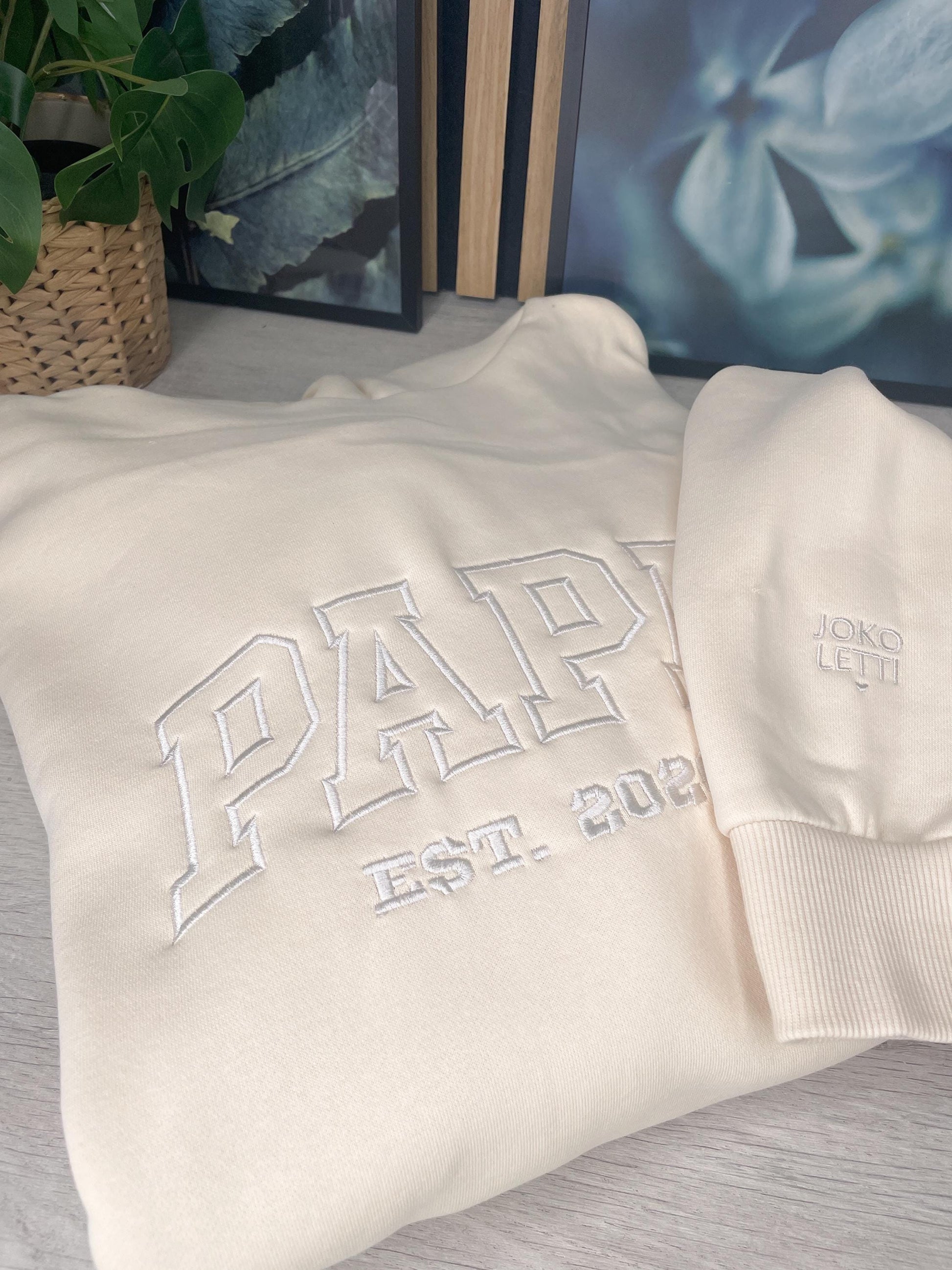 Papa Hoodie, bestickter Hoodie , Geschenk zum Vatertag zur Geburt oder zum Geburtstag