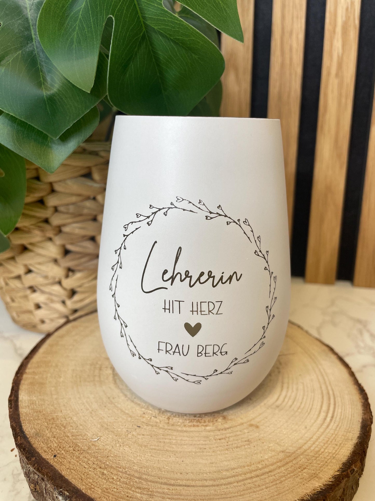 Personalisiertes Windlicht aus Glas – „Lehrerin mit Herz“ | Individuell graviert | Geschenk für Lehrer & Lehrerinnen
