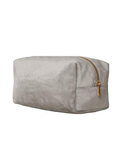 Personalisierte Samt-Kosmetiktasche mit floralem Initial – bestickt | Geschenk für Frauen | Schminktasche | Kulturbeutel