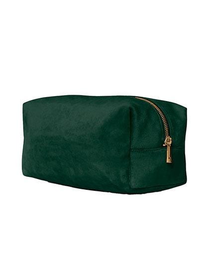 Personalisierte Samt-Kosmetiktasche mit floralem Initial – bestickt | Geschenk für Frauen | Schminktasche | Kulturbeutel