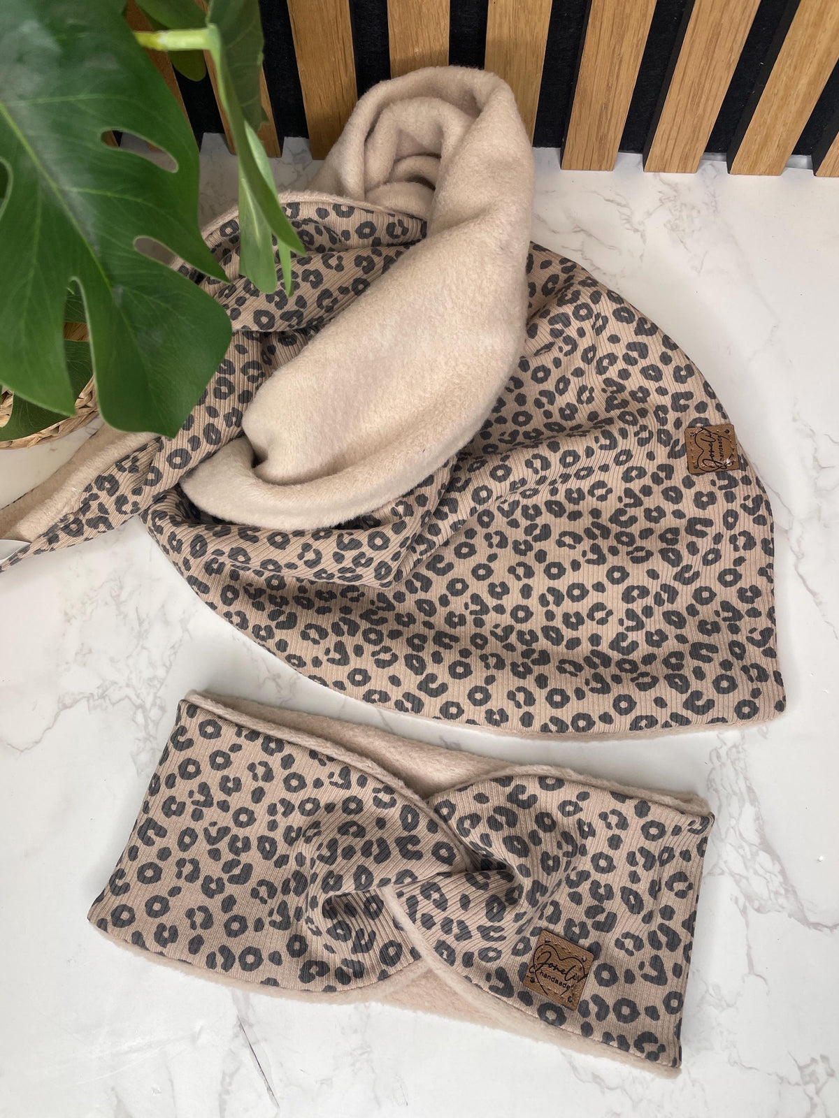 Leo Set Stirnband und Tuch gefüttert mit Baumwollfleece