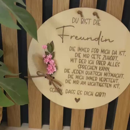 Holzschild Geschenk für deine beste Freundin, Aufmerksamkeit für deinen Lieblingsmensch
