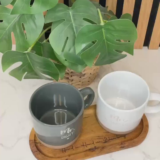 Hochzeitsgeschenk Tassen Set Mr und Mrs mit schöner personalisierter Gravur