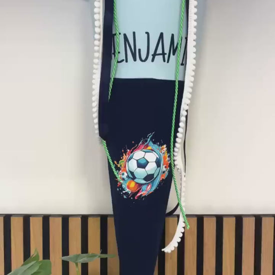 Schultüte / zuckertüte Einschulung Blautöne mit Fußballmotiv