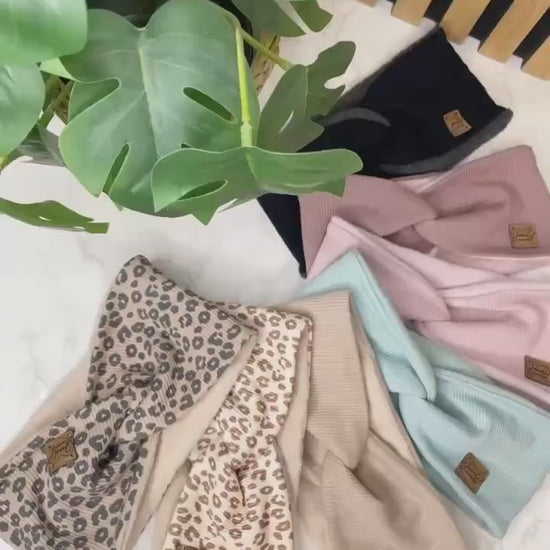 Stirnband gefüttert für Kinder und Erwachsenen mit Knotendetail und Baumwollfleece