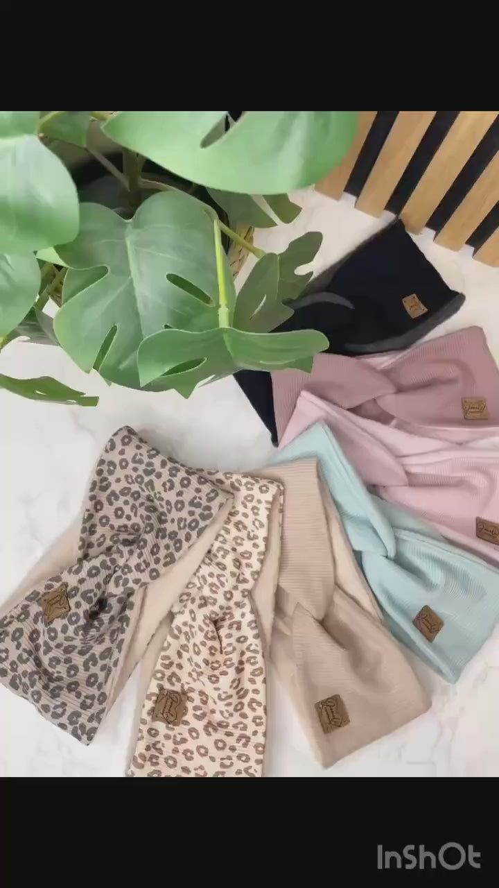 Stirnband gefüttert für Kinder und Erwachsenen mit Knotendetail und Baumwollfleece