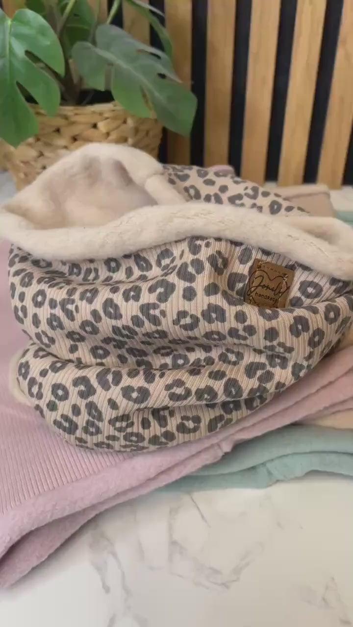 Loop Schal gefüttert mit Baumwollfleece für Erwachsene und Kinder