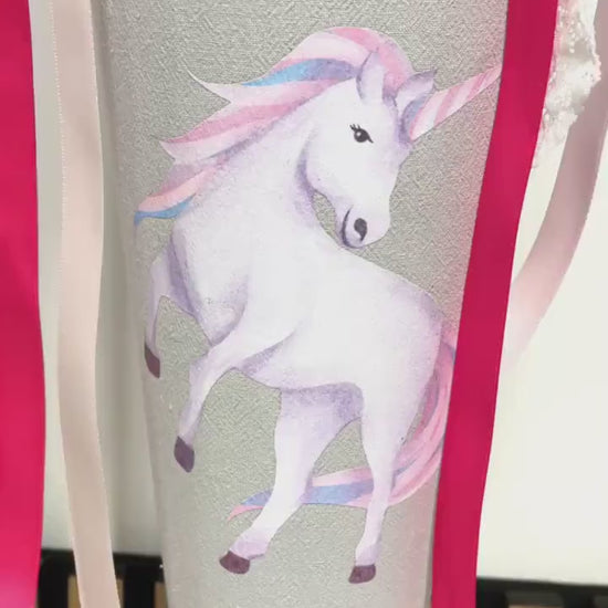 Schultüte / Zuckertüte Einhorn Einschulung Schulkind , personalisiert mit dem Namen