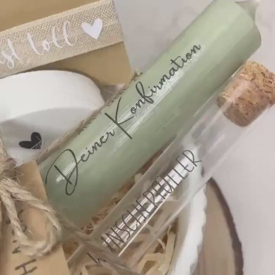 Geschenk set zur Konfirmation oder Kommunion / Armband / Raysin Schale/ Kerze / Wunscherfüller