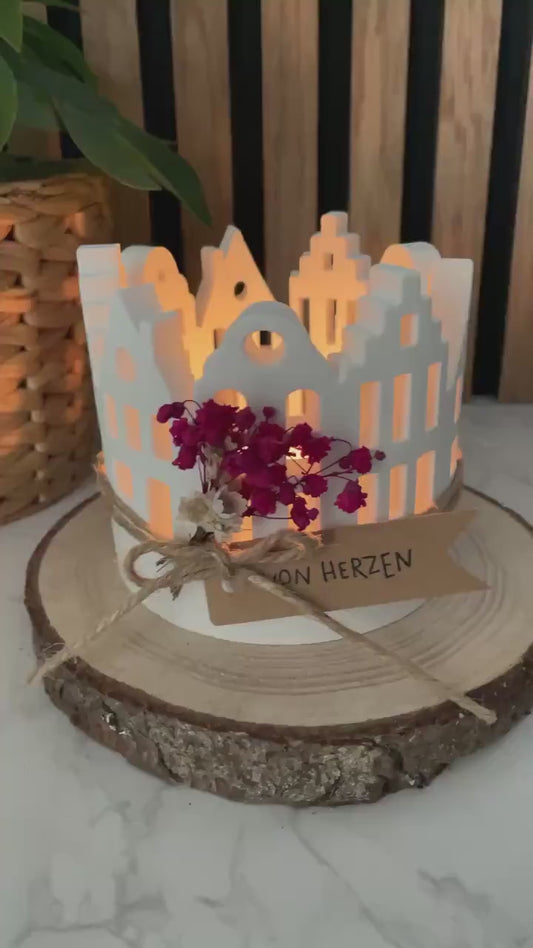 Lichterkranz / Windlicht / Teelicht aus Raysin/ handgemachtes Geschenk Mitbringsel