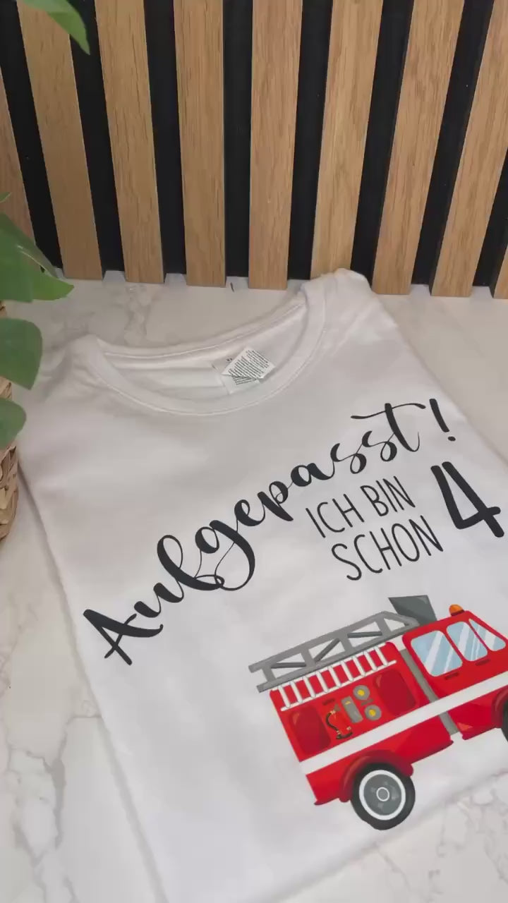 Geburtstag T-Shirt für Feuerwehrfans  / T-Shirt mit  Feuerwehr Für Kinder zum Geburtstag