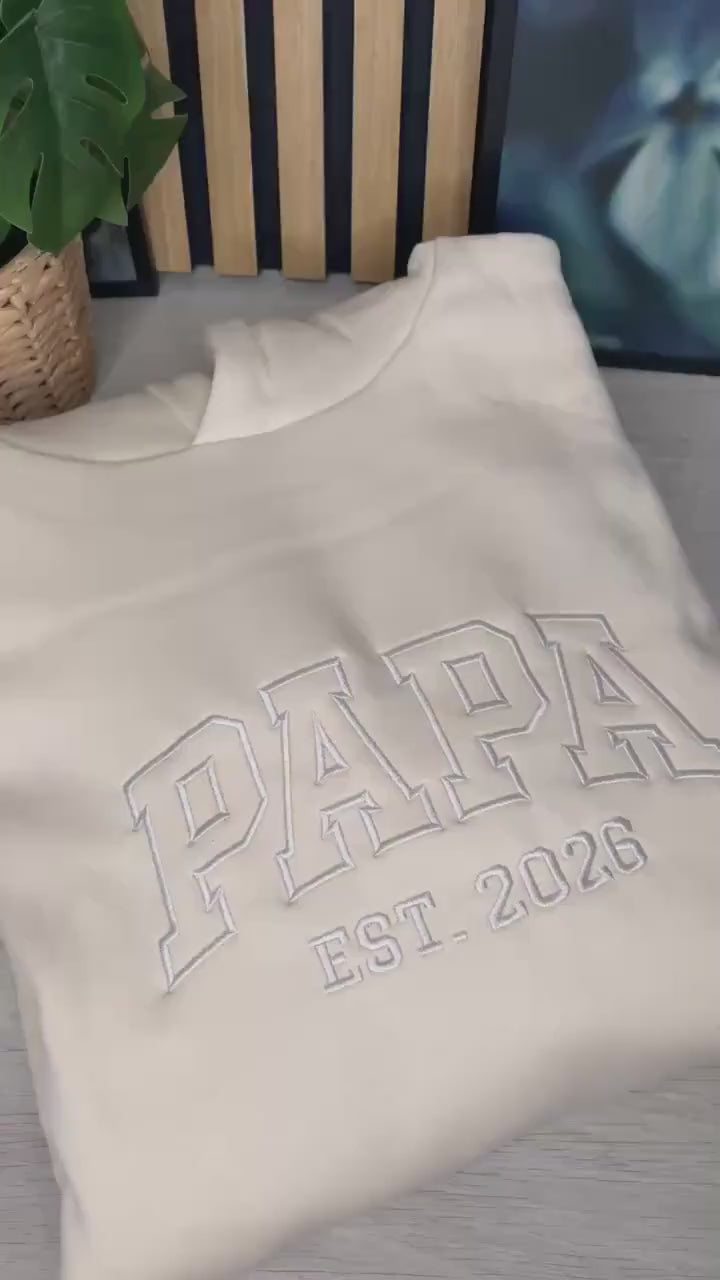 Papa Hoodie, bestickter Hoodie , Geschenk zum Vatertag zur Geburt oder zum Geburtstag