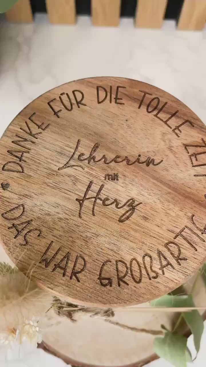 Lehrerin mit Herz, danke für die schöne Zeit/ Dankeschön vorratsglas, Abschiedsgeschenk Lehrerin