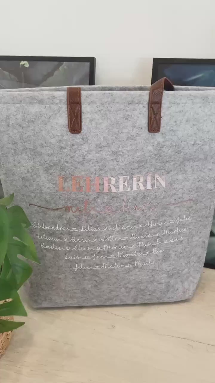 Lehrerin mit Herz untersch. Abschiedsgeschenk, Dankeschön / mit den Namen der Kinder