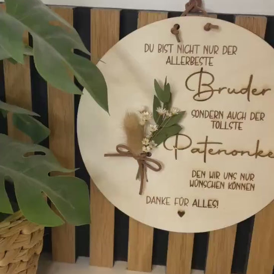 Bester Onkel , Geschenk Holzschild für deinen Bruder und Onkel