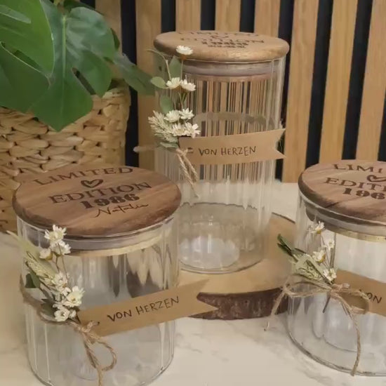 Limited Edition / Geburtstagsgeschenk runder Geburtstag / Keksdose Vorratsglas