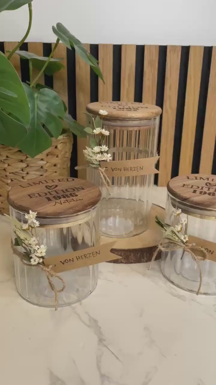 Limited Edition / Geburtstagsgeschenk runder Geburtstag / Keksdose Vorratsglas