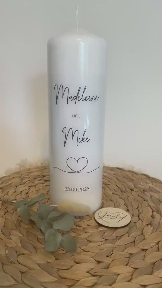Traukerze Herz / Hochzeits Kerze / Hochzeitsgeschenk stumpenkerze