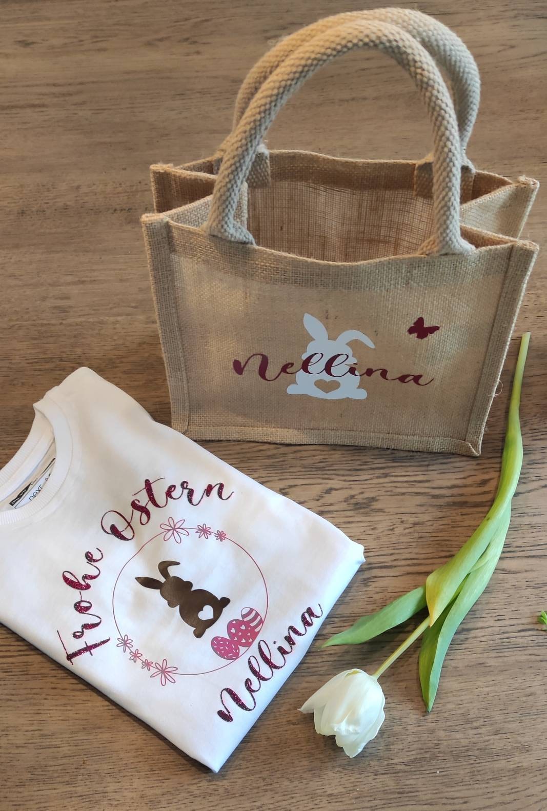 Ostertasche - Ostergeschenk, Individuell bedruckte Jutetasche , Perfekt als kleines Geschenk zu Ostern
