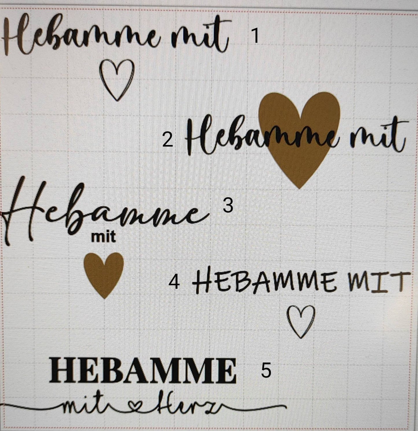 Hebamme mit Herz untersch. Designs, Abschiedsgeschenk Filzkorb Tasche Babywaage