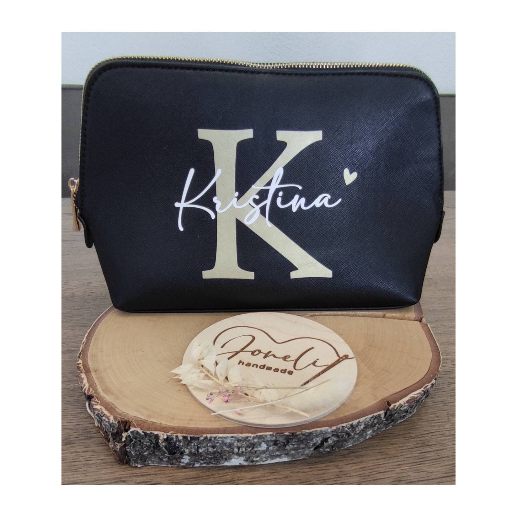 Personalisierte Kosmetiktasche / schminktasche aus hochwertigem Kunstleder