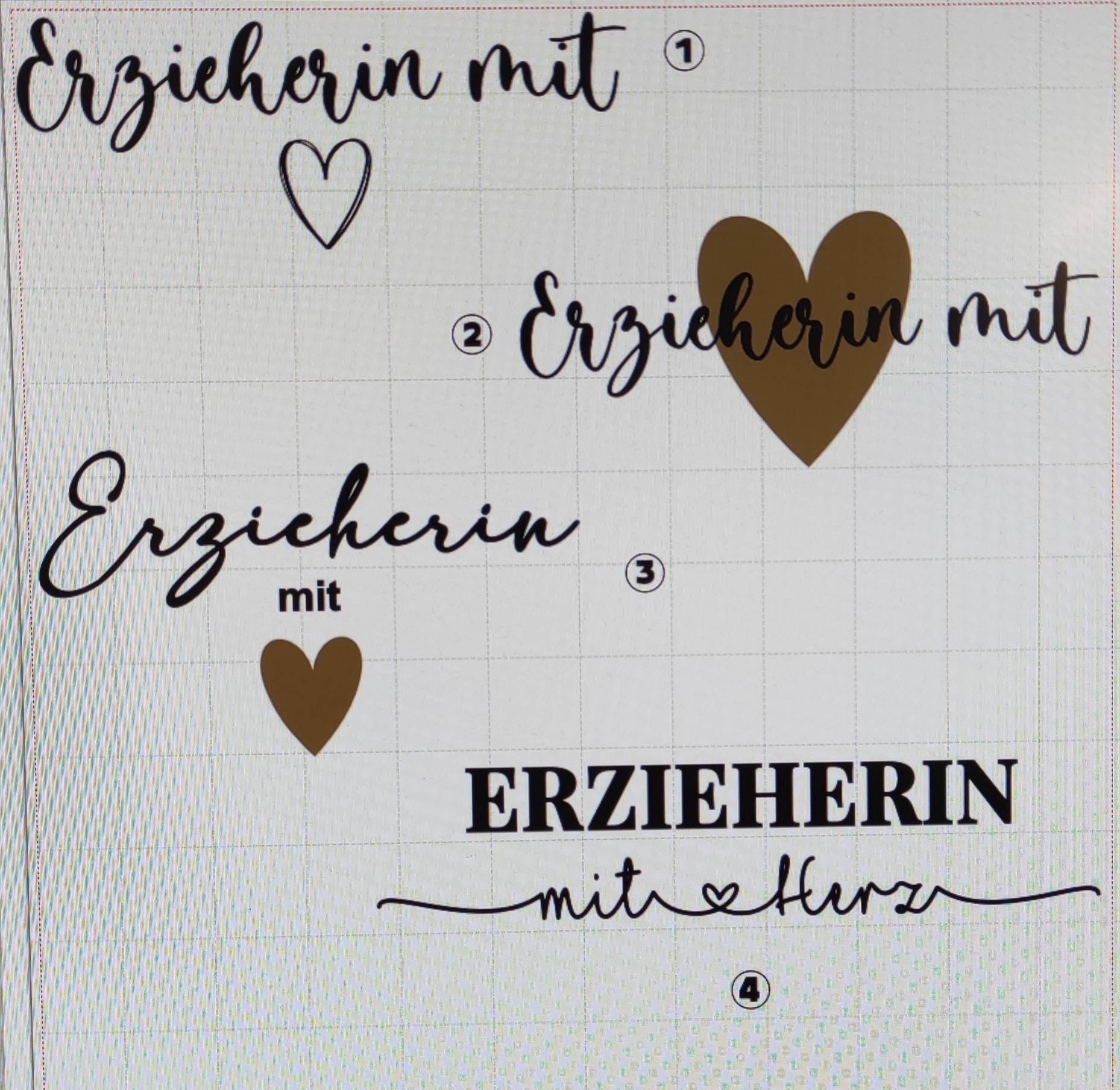 Erzieherin mit Herz untersch. Designs, Abschiedsgeschenk, Dankeschön / verschiedene Taschenmodelle