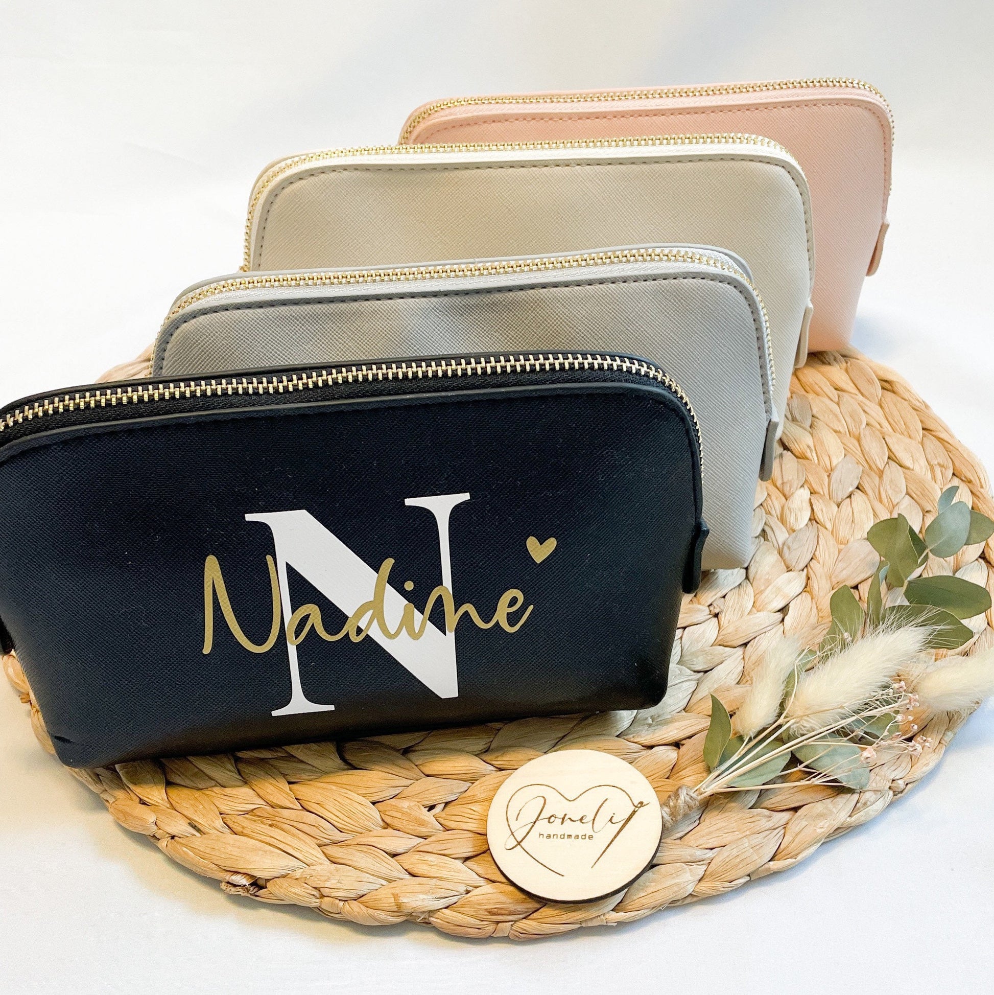 Personalisierte Kosmetiktasche / schminktasche aus hochwertigem Kunstleder