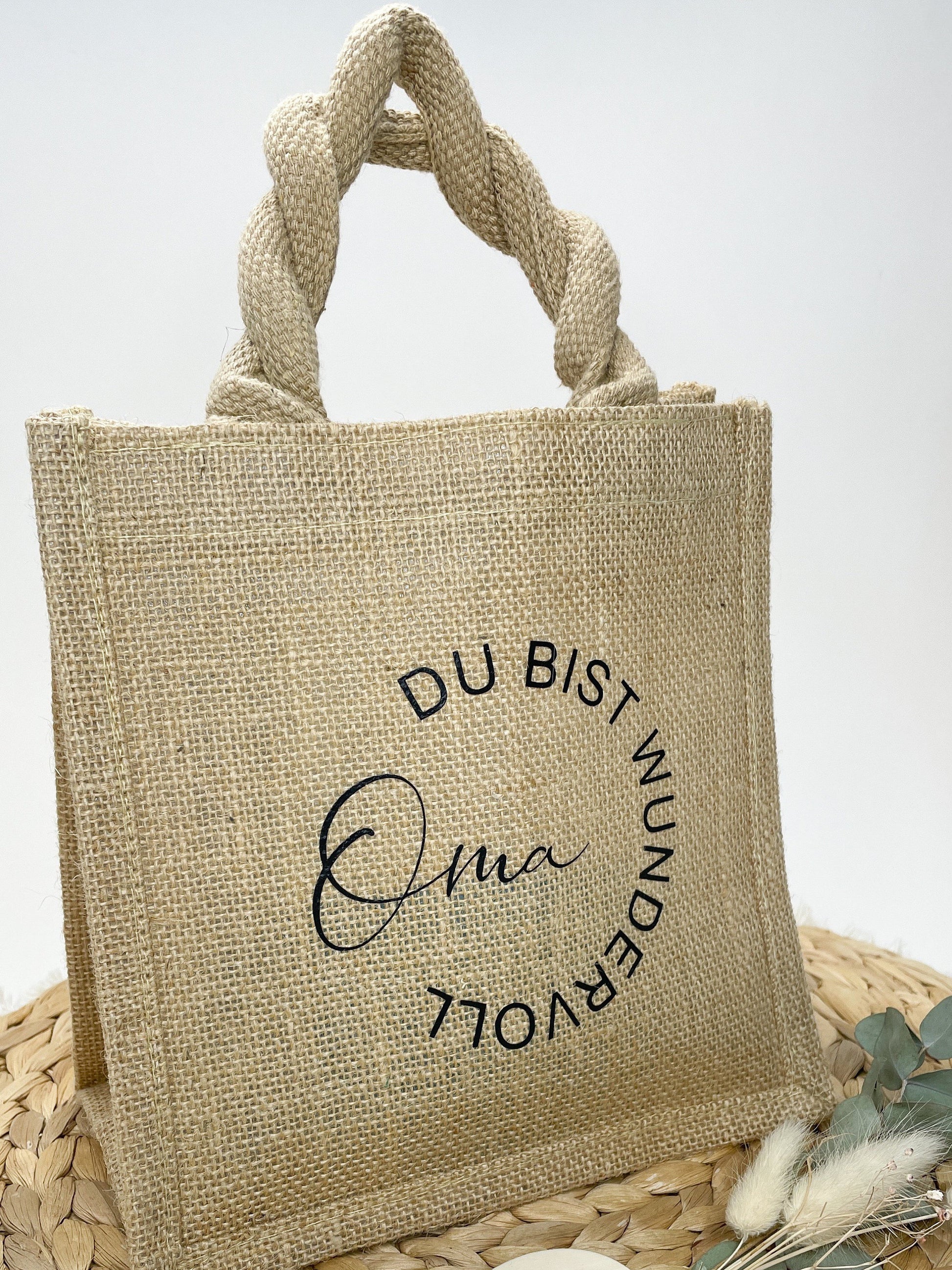 Geschenktasche aus Jute/ Mama / Oma du bist wundervoll / Muttertag