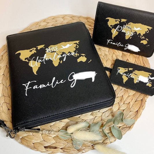 Reise-Set Familien-Organizer / Reise-Unterlagen / Reisepasshülle/ Kofferanhänger